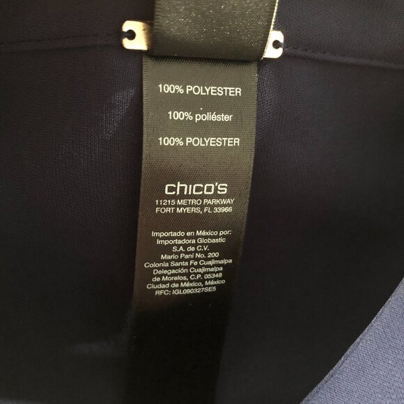 Chico's Black Label Womens Size 00 Navy Oversized Long Tunic Blouse Jacket - Picture 6 of 12